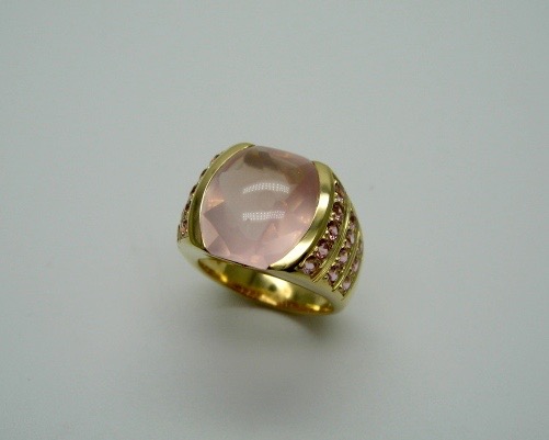 Rose Quartz with Pink Tourmaline Ring