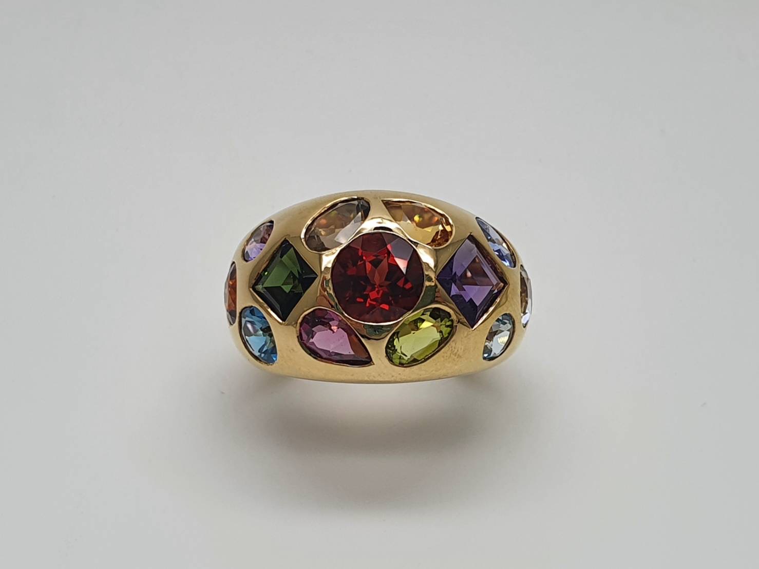 Multi-Color Gemstones Ring