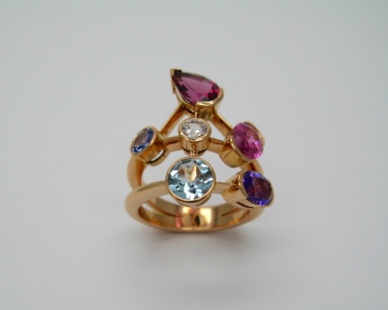 Multi-Colour Gemstones Ring