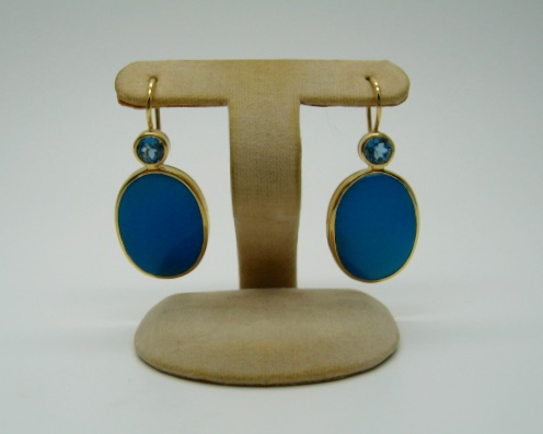 Turquoise with BlueTopaz Earrings