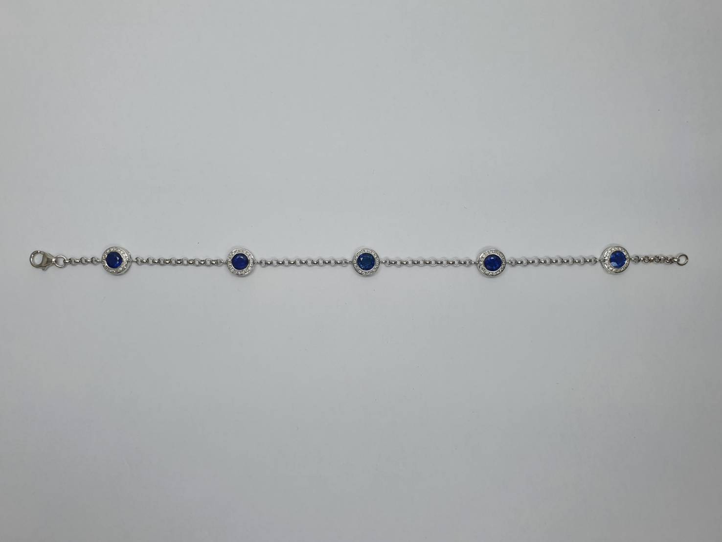 Blue Sapphire with Diamond Bracelet