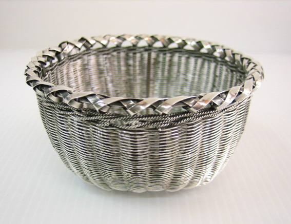 sterling silver silver miniature braided basket