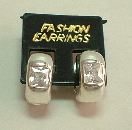 sterling silver Cubic Zirconia Hoop Earrings.