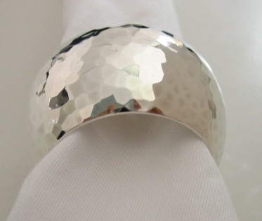 sterling silver Hammered Silver Napkin Ring.